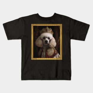 White Poodle - Medieval French Queen  (Framed) Kids T-Shirt